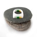 Opal Clear Bright Green Yellow Acrylic Ring