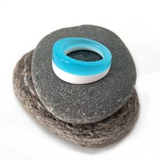 Pale Blue White Acrylic Ring-jewellery-The Vault