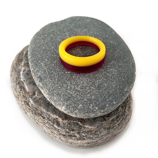 Yellow Red Acrylic Ring