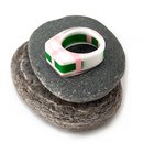 Clear Pink Bright Green Acrylic Ring