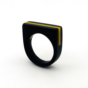 Black Yellow Acrylic Ring