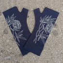 Merino Fingerless Gloves Ink Peony