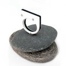 White Black Translucent Blue Rivoted Ring