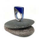 Bright Orange White Clear Acrylic Rivoted Ring