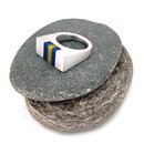 Blue Yellow Acrylic Thick Aluminium Ring
