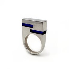 Translucent Blue Thick Aluminium Ring-jewellery-The Vault