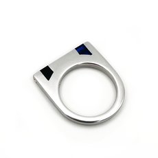 Translucent Blue Black Clear Acrylic Brass Thin Aluminium Ring-jewellery-The Vault