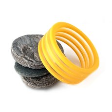Yellow Clear Acrylic 4 Strip Bangle-jewellery-The Vault