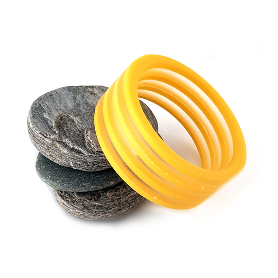 Yellow Clear Acrylic 4 Strip Bangle