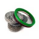 Red Oxide Bright Green Clear Acrylic 3 Strip Bangle
