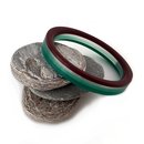 Green Clear Red Oxide Acrylic 3 Strip Bangle