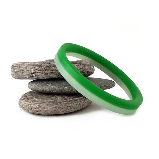 Bright Green Opal Acrylic 2 Strip Bangle