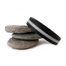 Black Opal Acrylic 2 Strip Bangle-jewellery-The Vault