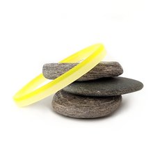 Bright Yellow Opal Acrylic 2 Strip Bangle-jewellery-The Vault