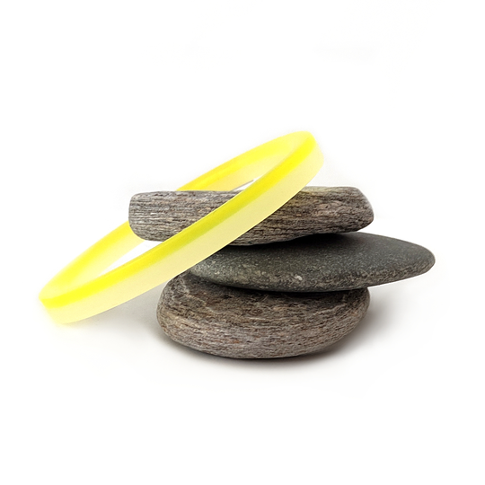 Bright Yellow Opal Acrylic 2 Strip Bangle