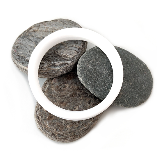 White Opal Acrylic 2 Strip Bangle