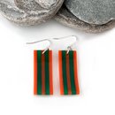Orange Green Acrylic Earrings