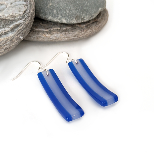 Blue Opal Acrylic Earrings