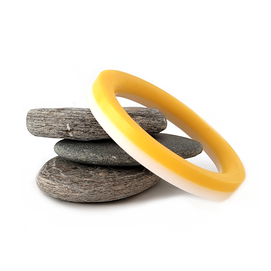 Yellow Opal Acrylic 2 Strip Bangle