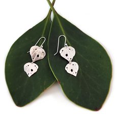 Small Kawakawa Double Dangles Earrings with Silver-jewellery-The Vault