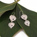 Small Kawakawa Double Dangles Earrings with Silver