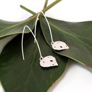Small Kawakawa Long Hook Earrings Silver