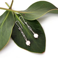 Pearl Paperclip Earrings-jewellery-The Vault