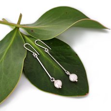 Pearl Long Bar Earrings-jewellery-The Vault