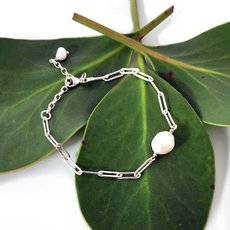 Pearl Paperclip Bracelet-jewellery-The Vault