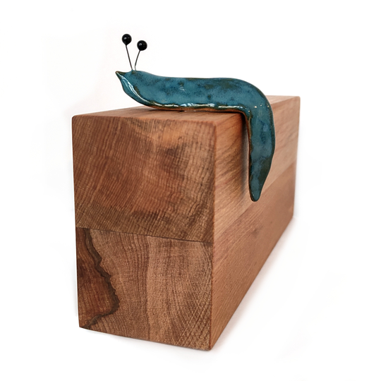 Ceramic Shelf Slug Blue Green