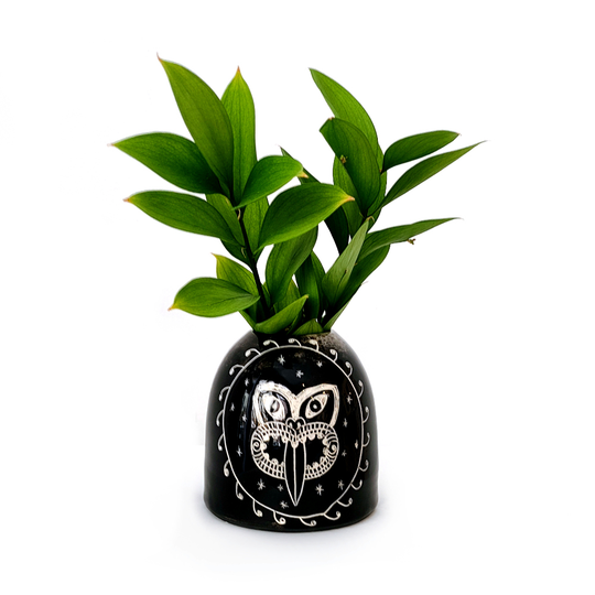 Large Tiki Vase Black 