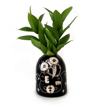Large Tiki Vase Black 
