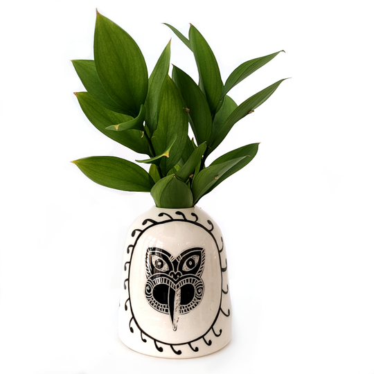 Large Tiki Vase White 