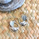 Circle Fantail Earrings Silver Small