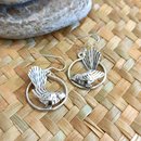 Circle Fantail Earrings Silver Small