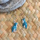 Little Blue Penguin Earrings Blue Grey