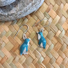 Little Blue Penguin Earrings Blue Grey-jewellery-The Vault