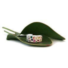 Movement Ring Silver Synthetic Sapphires Multi-jewellery-The Vault