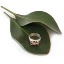 Insignia Squre Ring Silver Synthetic Sapphires Multi