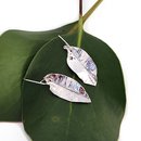 Small Autumn Leaf Earrings Silver