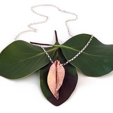 Large Autumn Leaf Pendant Copper-jewellery-The Vault