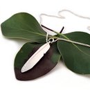 Large Seagull Feather Pendant Silver