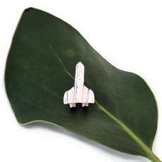 Rocket Pin with Brass Exhausts-jewellery-The Vault
