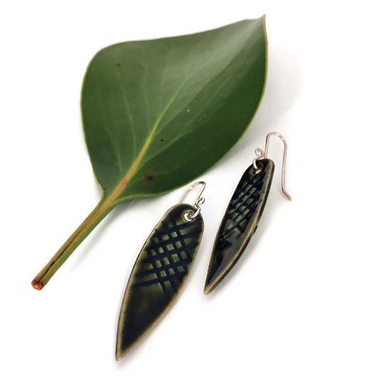 Porcelain Earrings Leaf