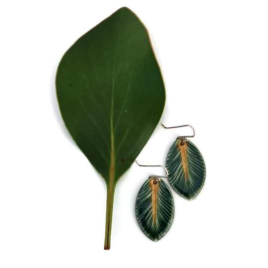 Porcelain Earrings Leaf