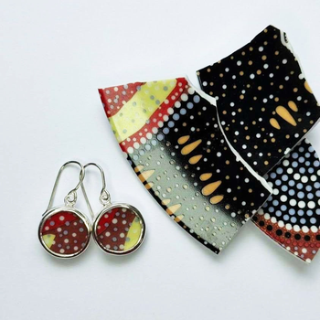 Tobwabba Art Porcelain Round Earrings