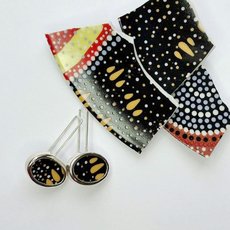 Tobwabba Art Porcelain Oval Earrings-jewellery-The Vault