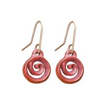Copper Koru Drop Earrings-jewellery-The Vault