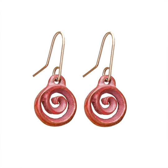 Copper Koru Drop Earrings