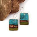 Large Rectangle Earrings Brass Patina